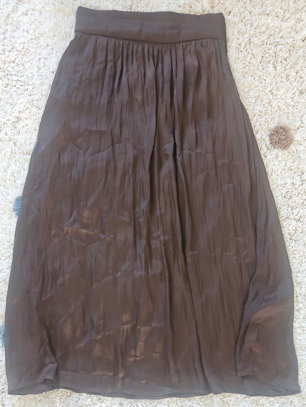 Zara Brown Pleated Maxi Skirt